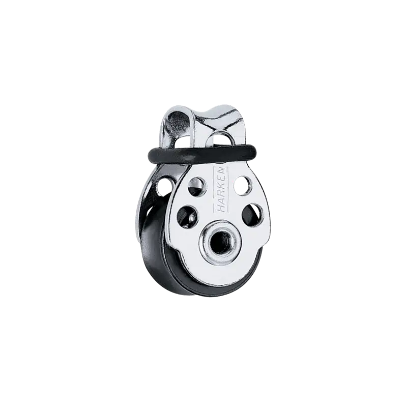 Prezzo Conveniente Bozzello singolo Harken 16 mm - Alta tecnologia per manovre su derive - Carico di lavoro 113 kg con sistema di cuscinetti brevettato e o-ring di fissaggio.