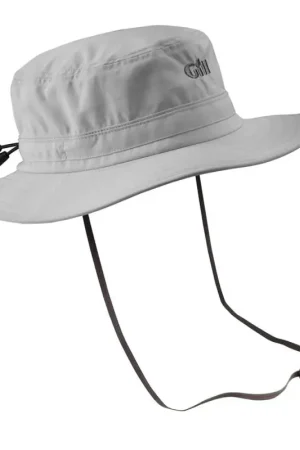 Spedito Oggi Cappello Sailing a Falda Larga in Nylon Grigio Chiaro con Finitura Idrorepellente Gill Marine - Protezione UV UPF 50+, Taglie M e L Disponibili