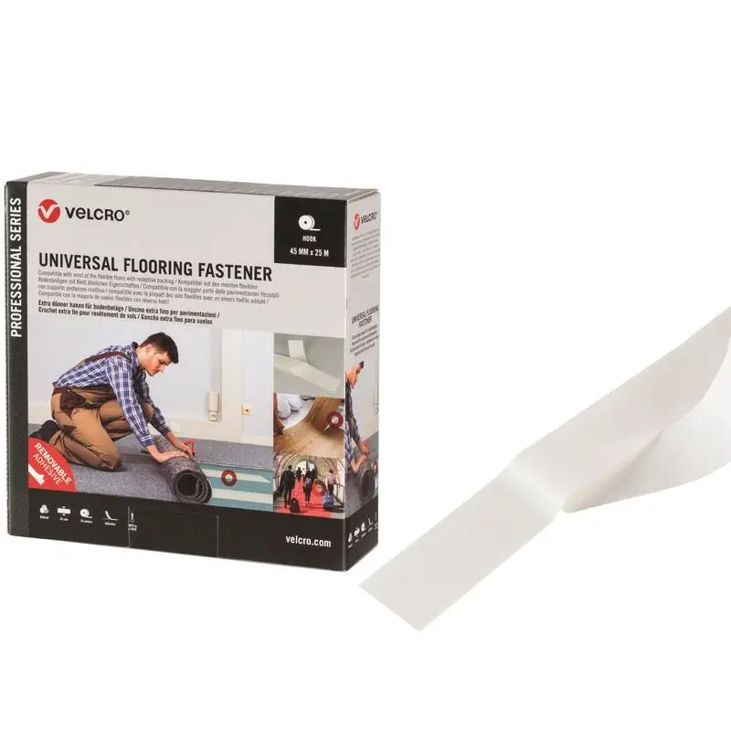 Offerta Limitata VELCRO® Brand Fastener Universale per Pavimenti - Adesivo Ultra Sottile per Tessuti, Moquette e PVC, Facile da Rimuovere e Alta Resistenza Termica per la Nautica e la Vela