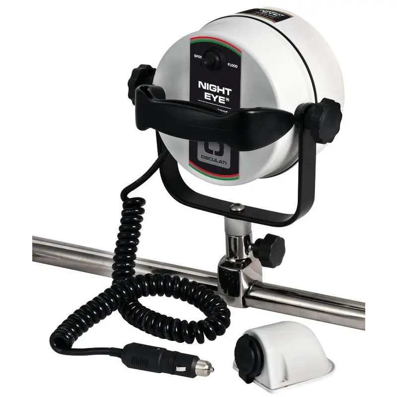 Faro di profondità Night Eye e Night Eye LED con attacco da pulpito, costruito in ABS con staffa in alluminio anodizzato, regolazione in altezza e rotazione, interruttore a tenuta stagna. Ultima Occasione