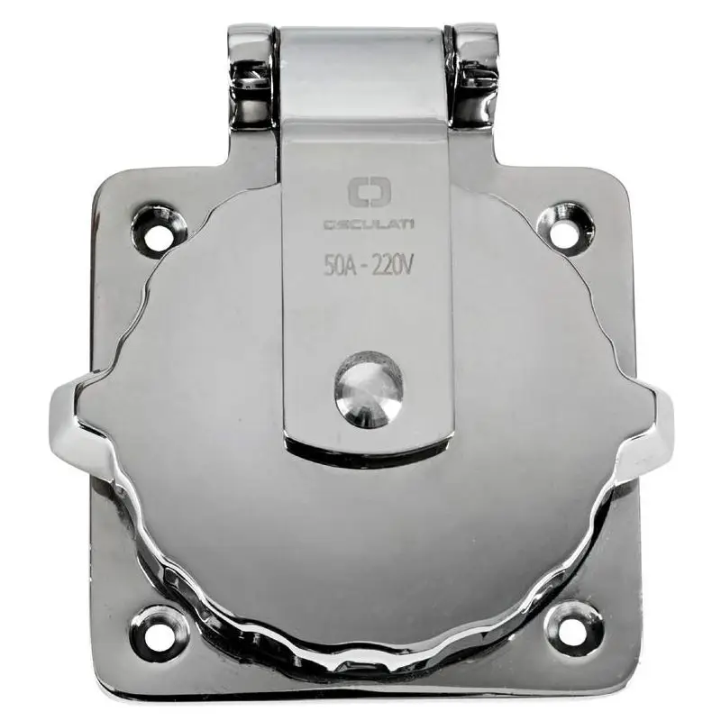 Offerta Lampo Presa Impermeabile Inox 316 30 A 220 V con Corpo in Luran Resistente UV e Contatti in Ottone Argentato per Nautica