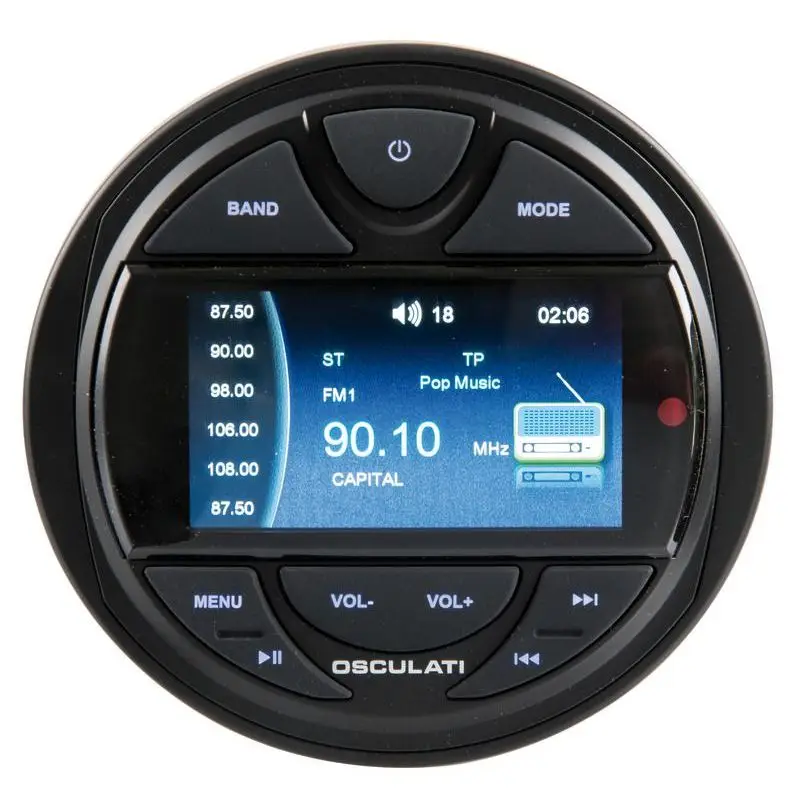 Radio da cruscotto con telecomando e antenna DAB inclusa - FM/DAB/ROS, Bluetooth/USB/MP3, schermo a colori, potenza 4x40 W, installazione esterna - Nautica e Barche Esclusivo