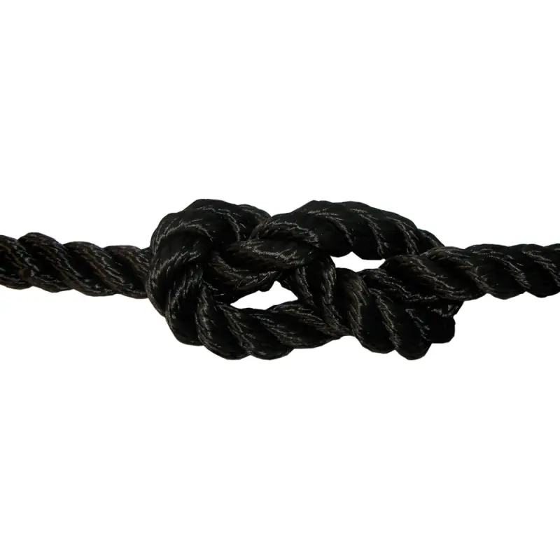 Cima Ritorta Nera Ø 20 mm - 100 m - Cima da Ormeggio in Fibra di Poliestere Alta Tenacità per Nautica e Ancoraggio Pesante Soddisfatti O Rimborsati