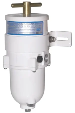 Consegna Rapida Filtro Racor 1000 MAM con Coppa in Alluminio - Separatore Acqua/Gasolio Approvato US Coast Guard con Raccordi M/F per Barche e Nautica