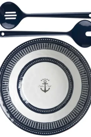 Direttamente Dal Produttore Insalatiera Ø 27,5 cm Serie Sailor Soul - Design Martellato in Melamina BPA Free per Barche e Nautica, Lavabile in Lavastoviglie