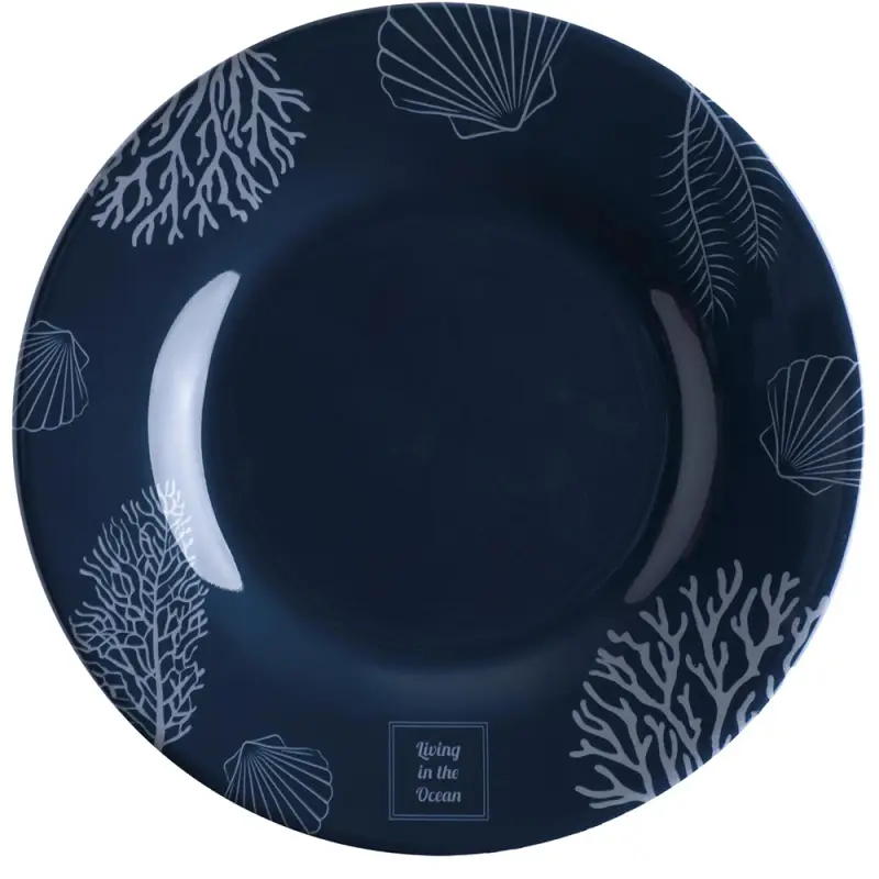 Spedizione Espresso Set da 6 Piatti da Dessert Ø 19 cm in Melamina Serie Living - Design Coralli e Conchiglie, Lavabili in Lavastoviglie e Antiscivolo - Marine Business