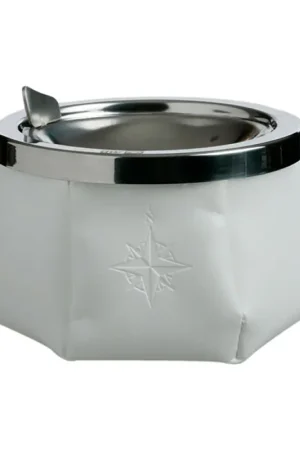 Posacenere Windproof Bianco Ø 11,5 cm x 9h con Tappo in Acciaio Inossidabile - Stabilità Extra per Barche e Outdoor Compra Online