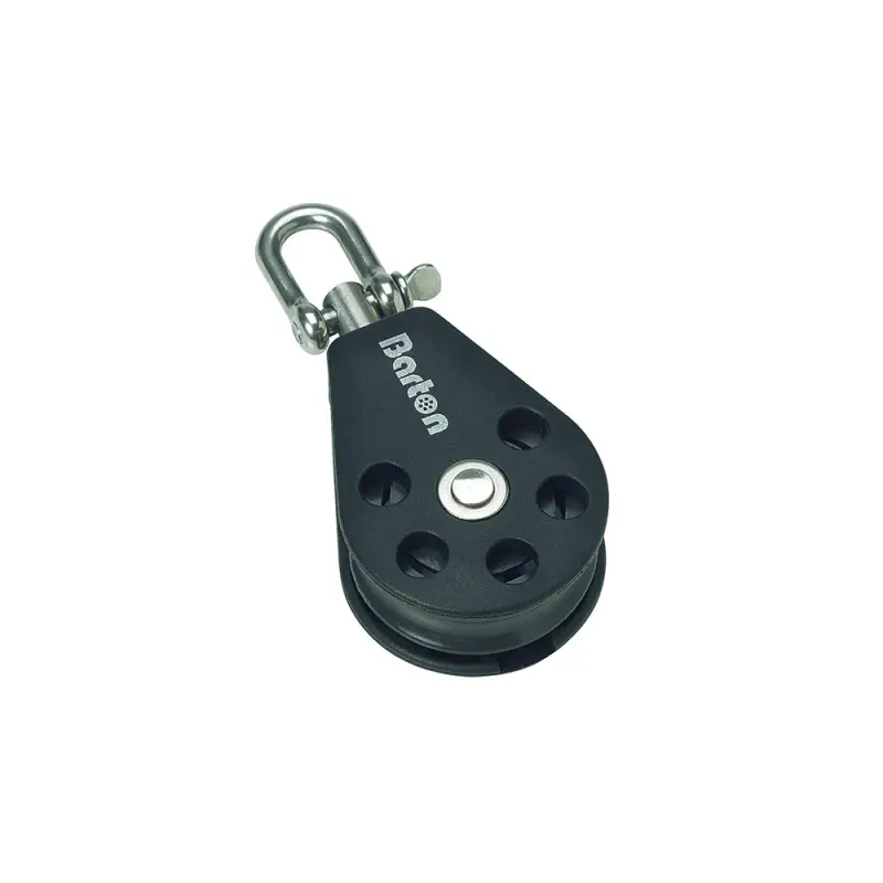 Bozzello Singolo Girevole Ø 12 mm - Max Carico 750 kg, Carico di Rottura 1500 kg - Serie 4/5 - Dimensioni Puleggia 54 x 17 mm - Lunghezza 130 mm - Barton Marine Nuovo Arrivo