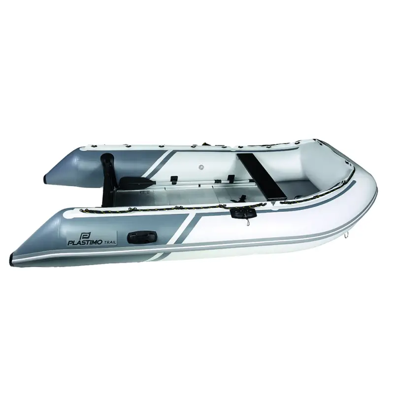 Ultima Occasione Tender Plastimo Trail P340 HA Grigio - Barca Gonfiabile per 6 Adulti + 1 Bambino, Carico Max 750kg, Inclusi Gonfiatore e Pagaie