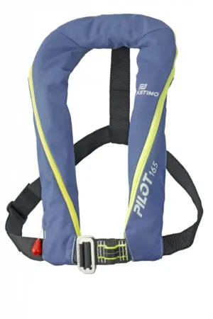 Ultima Occasione Giubbotto di Salvataggio Gonfiabile Pilot165N Automatico Blu - Ergonomico per Navigazione Costiera e di Altura, Senza Cintura di Sicurezza, con Accessori Inclusi