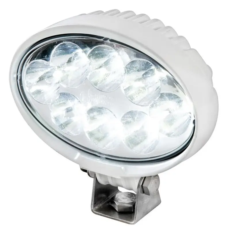 Faro Led HD Orientabile per Roll-Bar con Carcassa in Alluminio Verniciato Bianco e Staffa in Acciaio Inox - LED Originali BRIDGELUX (USA) Prezzo Ridotto