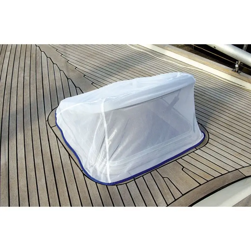 Prezzo Di Fabbrica Copertura Passauomo con zanzariera 45x45cm - Blue Performance - Bordo in lycra elastico, cordino di fissaggio e piombi per una tenuta ottimale.