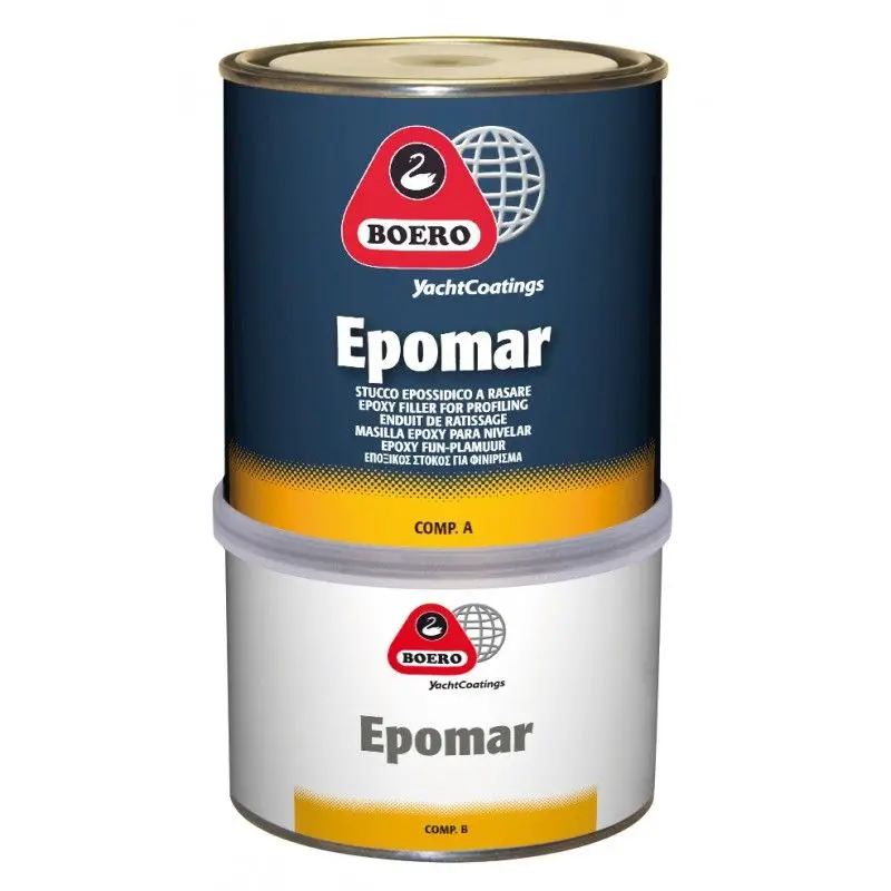 Stucco Epomar 0,75L - Stucco di pregio per rasature su legno, acciaio, alluminio e vetroresina, colore grigio chiaro, facile applicazione e buona carteggiabilità. Ultima Occasione