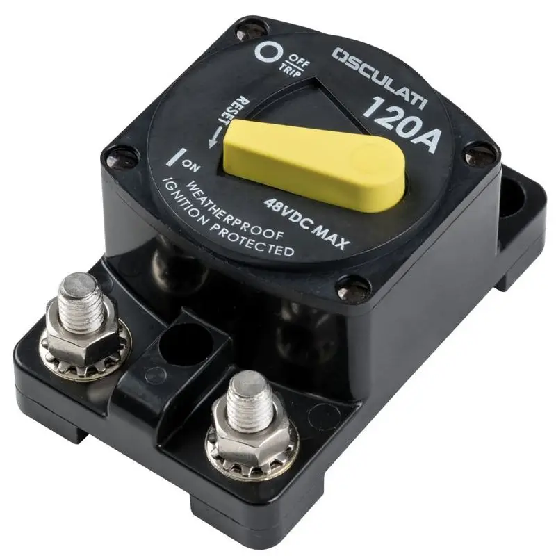 Termointerruttore Esterno 70 A Osculati - Interruttore e Fusibile Riarmabile, IP66, Capacità fino a 5000A, Installazione Facile Subito Disponibile