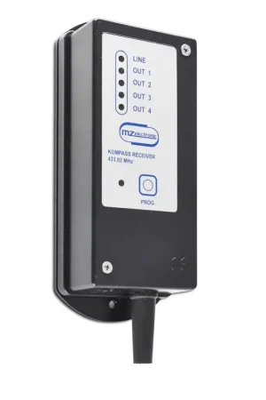 Esclusivo Ricevitore MZ Electronic Kompass 4 Canali 868 Mhz Stagno IP66 - Dimensioni: L 150 mm x H 57 mm x P 32 mm