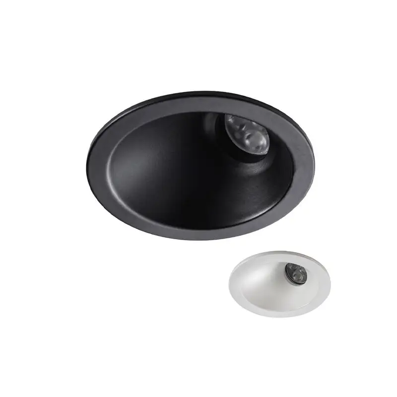Must-Have Spot LED Rosso incasso Foresti e Suardi, finitura nera, lente standard 39°, 5W, per esterni e interni.