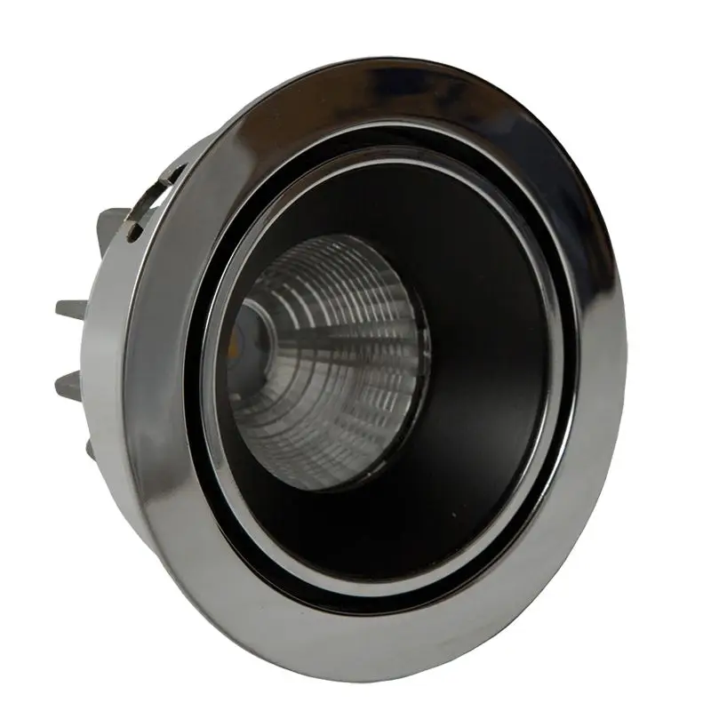 Spot LED ad incasso LUNA TG 10/30 VDC Bianco - Foresti e Suardi, 5 Watt, Parabola 29°, Cromato, Orientabile, Vetro Temprato, Alluminio Anodizzato Quantità Limitata