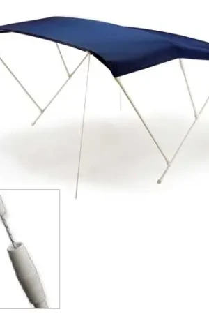 Acquista Ora Cappottina Tendalino Parasole 3 Archi in Alluminio Verniciato Bianco Telo Blu Strong