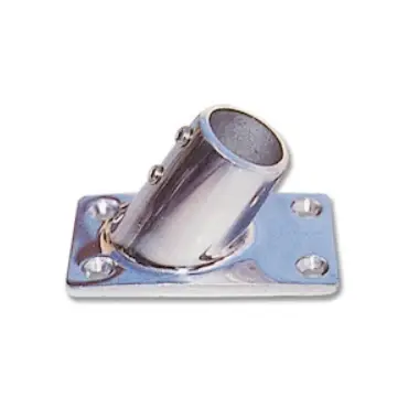 Base Rettangolare Inclinata a 60° 75 x 42 mm Acciaio Inox Reso Gratuito