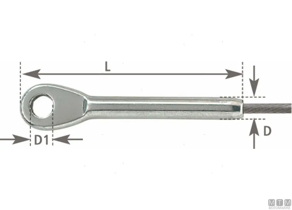 Affare Terminale a pressare occhio d6mm