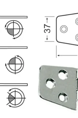 Cerniera Nodo Sporgente 2 mm in Acciaio Inox 74x37 mm Di Tendenza