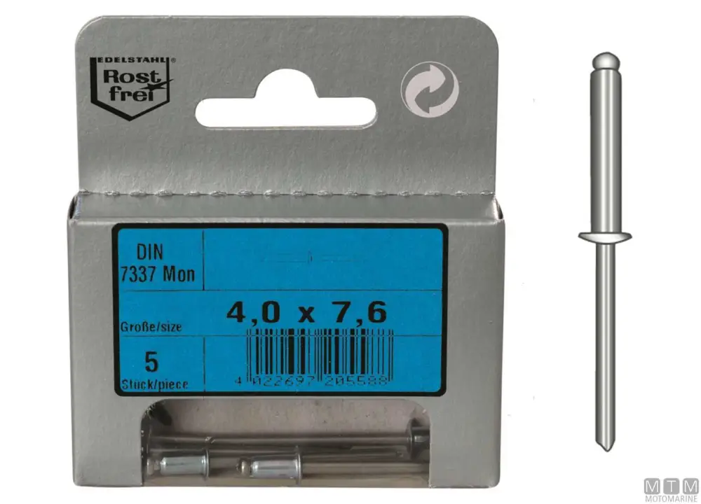 Ultima Occasione Rivetti inox din1014 a4 3.0x12 6pz