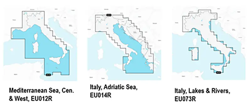 Cartografia Garmin Navionics Vision+ Regular Mar Tirreno e Mediterraneo Centrale Nuovo Arrivo
