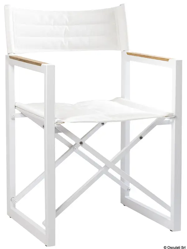 Sedia pieghevole alluminio teak ARC The Square bianca Scelto Dai Clienti
