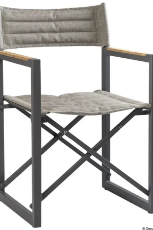 Sedia pieghevole alluminio teak ARC The Square grigia Reso Gratuito