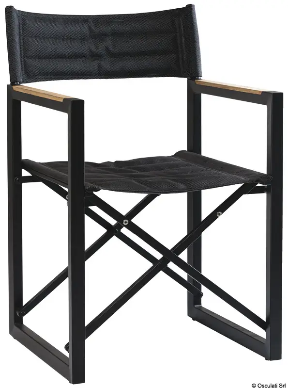 Sedia pieghevole alluminio teak ARC The Square antracite Promo Stagionale