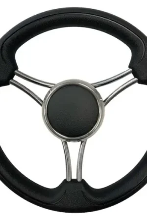 RUOTA TIMONE NERO PELLE Ø MM.350 Promozione