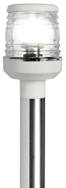 Offerta Limitata Asta 100 cm inox con fanale plastica bianca