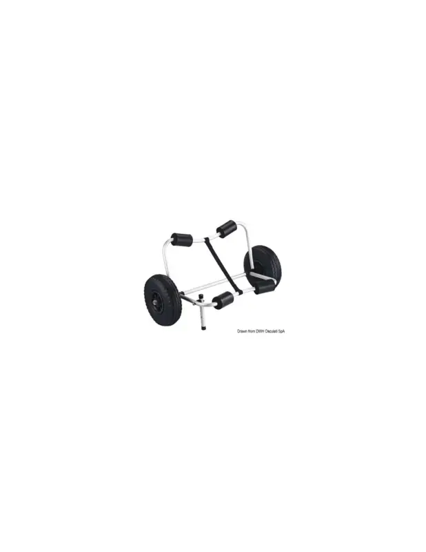Compra Adesso Trolley pieghevole kayak e canoe, ruote pneumatiche Ø 260 mm, portata 75 kg