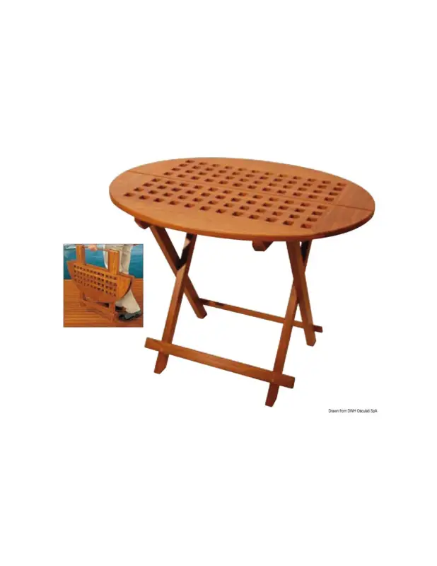 A Buon Prezzo ARC tavolo pieghevole ovale in teak, 80x65 cm