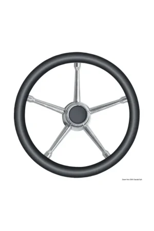 Volante con razze in acciaio inox e corona in poliuretano Promozione