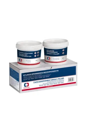 Popolare Stucco epossidico bicomponente spatolabile, confezione 600 g (300+300)