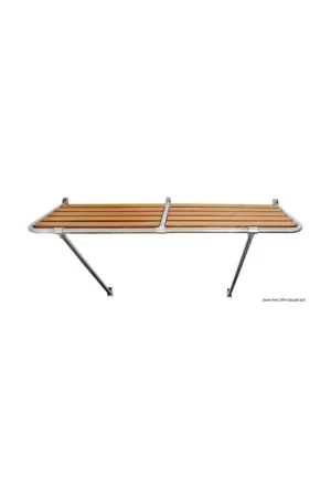 Plancetta di poppa in tubo inox AISI 316 con piano in Iroko Nuova Collezione