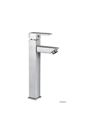 Nuova Collezione Rubinetto miscelatore lavello Square, ottone cromato, bocca alta H 278 mm