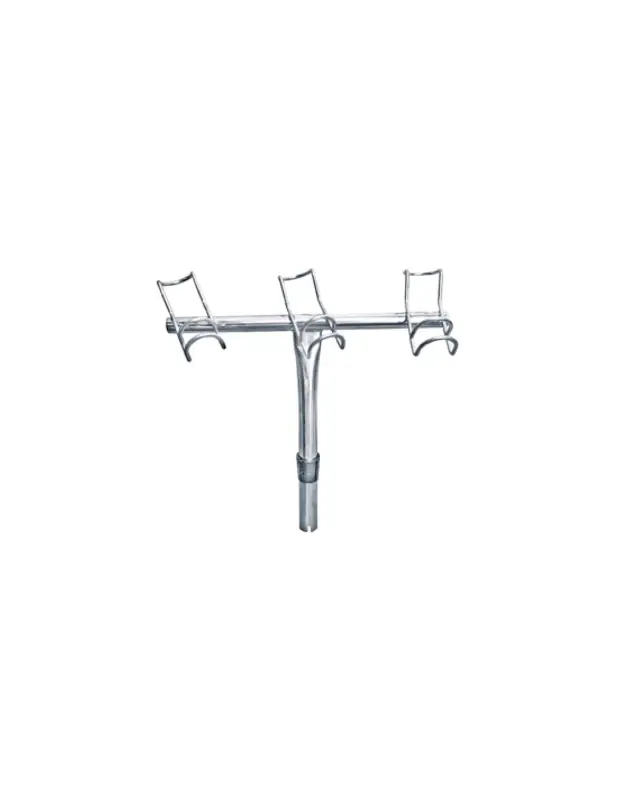 Ordina Subito Reggicanna inox per 3 canne, fissaggio su palo Ø 32 mm, destra/sinistra