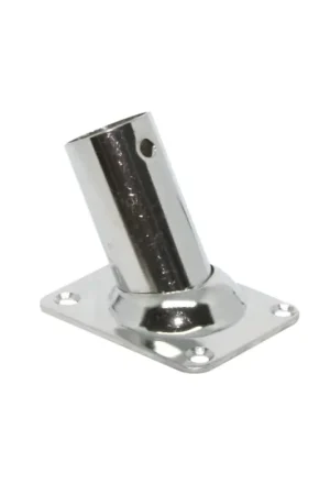Raccordo corrimano inox, base rettangolare inclinata 60x45 mm, Ø 22-25 mm Professionale