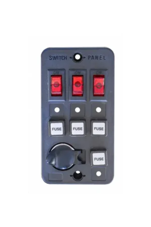 Ultimissimo Modello Pannello 3 interruttori basculanti luminosi 12V, presa corrente, fusibili