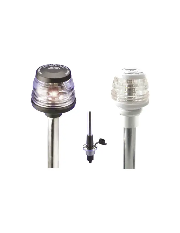 Asta estraibile inox Ø19mm con fanale di fonda h.1000mm, omologata 20m Popolare