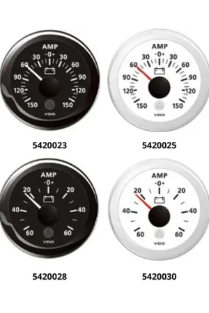 Promozione VDO amperometro Ø 52 mm, scala 150/0/150 A o 60/0/60 A, IP67, 12/24V