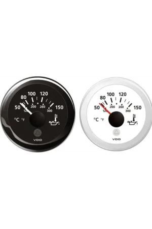 Solo Oggi VDO Termometro olio motore Ø 52 mm, IP67, 50/150 °C, 12/24V, nero o bianco