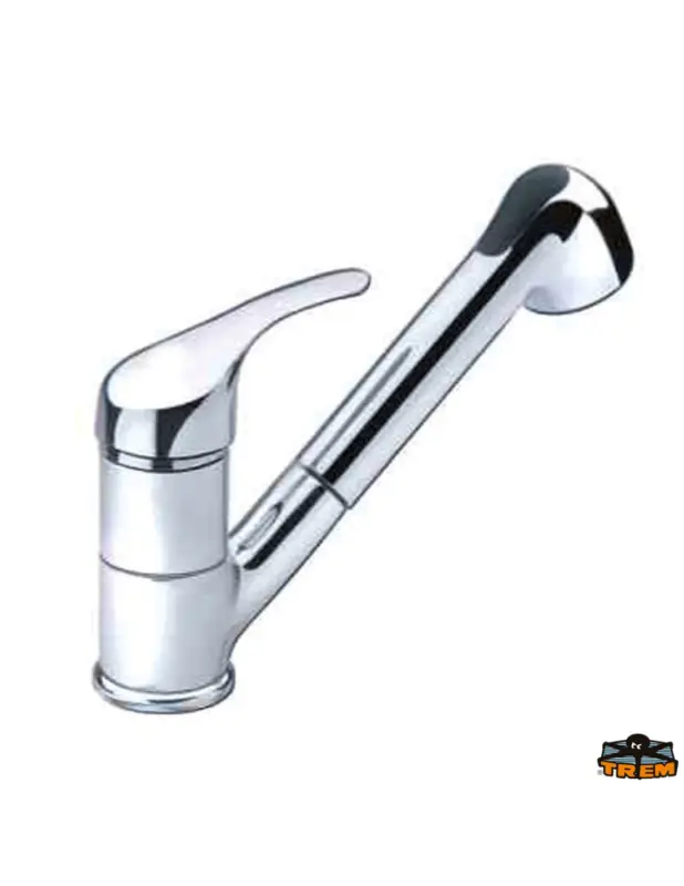 Monocomando miscelatore cromato + doccia estraibile TREM Aqua Reso Gratuito