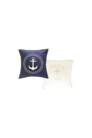 Novità Marine Business cuscino ricamato Anchor cotone e poliestere