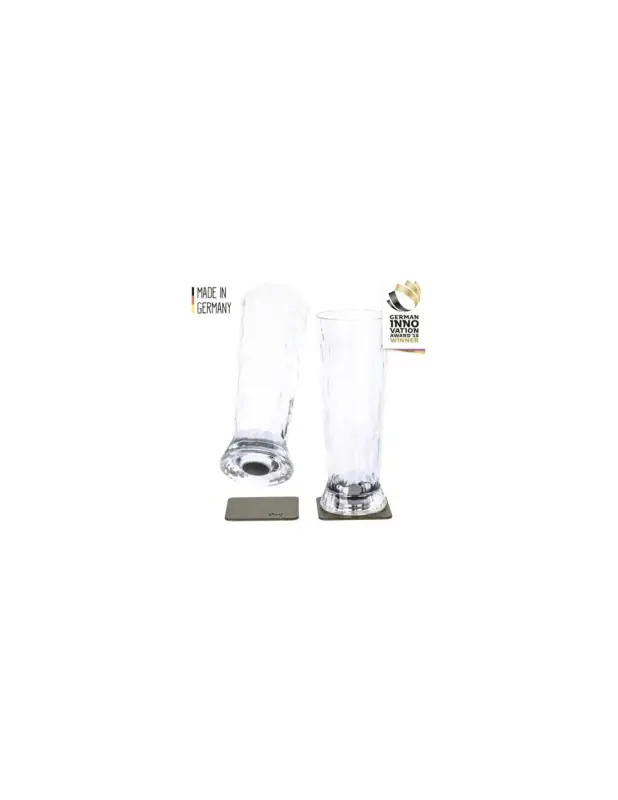 Offerta Speciale Silwy calici magnetici da birra in plastica, set da 2 con sottobicchieri nano-gel