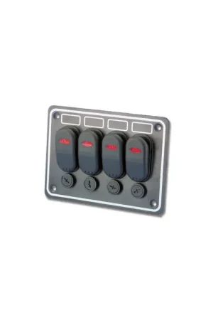 Prezzo Ridotto Pannello Stagno Alluminio Anodizzato Nero 4 Interruttori con Spia LED