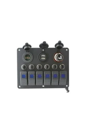 Bestseller Pannello Elettrico 6 Utenze ABS Nero Accendisigari + 2 USB + Presa Potenza