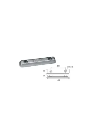 Anodo carena zinco Polipodio ZX012 FX-3 - 3,00 kg Ultima Occasione